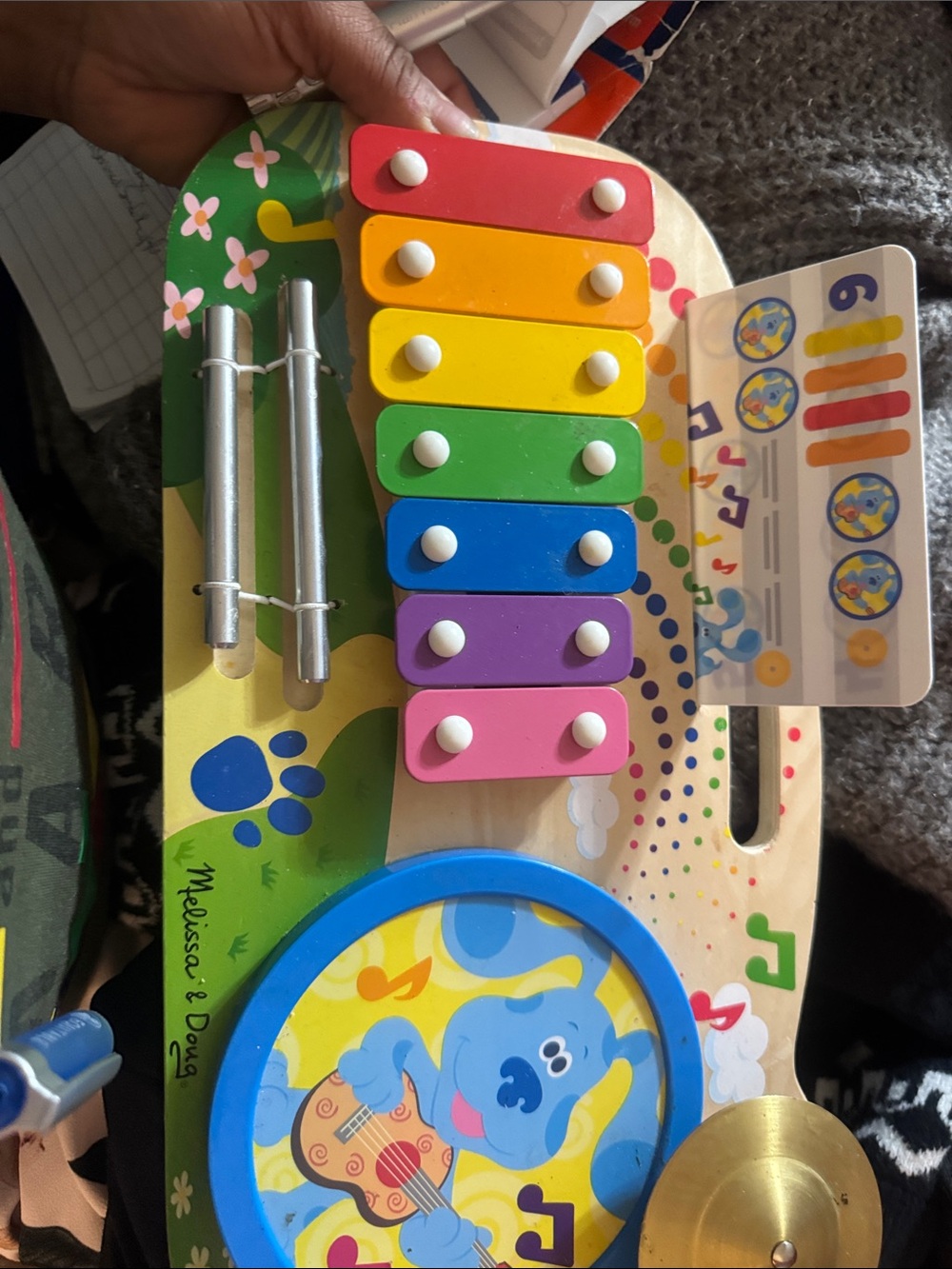 Melissa & Doug Rainbow Xylophone and Drum Kids Musical Toy - Multicolor